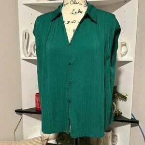 ADRIANNA PAPELL Green Blouse
